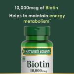 Nature's Bounty Biotin Hair Skin and Nails Vitamins, Supports Healthy Hair, Skin and Nails, 10,000 mcg, 120 Softgels (Pack of 1)