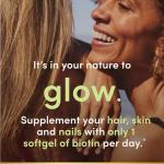 Nature's Bounty Biotin Hair Skin and Nails Vitamins, Supports Healthy Hair, Skin and Nails, 10,000 mcg, 120 Softgels (Pack of 1)