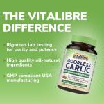 Vitalibre Odorless Garlic, 3,000mg Equivalent Per Serving, Extra Strength 100:1 Extract, Non-GMO, No Gluten, 300 Softgels