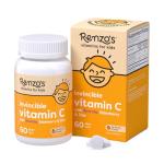 Renzo's Invincible Vitamin C for Kids with Elderberry and Zinc, Dissolvable Kids Vitamins for Immune Support, 60 Orange-Flavored Melty Tabs