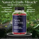 Stellar Secret Korean Red Ginseng 1500mg Gummies - Ginseng Supplement for Energy, Immune System Support, Panax Ginseng for Memory Function, Blood Circulation, Peach Flavor, 60 Count