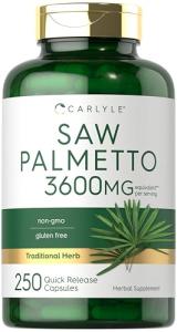 Carlyle Saw Palmetto for Men and Women | 3600 mg | 250 Capsules | Herb Extract Supplement | Serenoa Repens | Non-GMO and Gluten Free