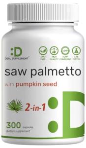 Saw Palmetto Supplement 5000 mg with Pumpkin Seed, 300 Capsules | Promotes Prostate Health | DHT Blocker | Hair Growth Vitamins, Maintain Normal Urinary Frequency