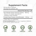 Saw Palmetto Supplement 5000 mg with Pumpkin Seed, 300 Capsules | Promotes Prostate Health | DHT Blocker | Hair Growth Vitamins, Maintain Normal Urinary Frequency