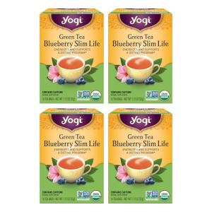 Yogi Tea - Green Tea Blueberry Slim Life (4 Pack) - Energizes and Supports a Dieting Program with Garcinia Cambogia - Contains Caffeine - 64 Organic Tea Bags