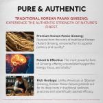 Panax Ginseng 15,000 mg - Red Korean Ginseng Supplement for Men - Extra Strength 10:1 Extract - Energy, Focus, Productivity & Performance - Natural & Vegan - Made in USA - 120 Capsules, 2 Month Supply