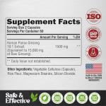 Panax Ginseng 15,000 mg - Red Korean Ginseng Supplement for Men - Extra Strength 10:1 Extract - Energy, Focus, Productivity & Performance - Natural & Vegan - Made in USA - 120 Capsules, 2 Month Supply