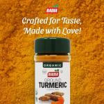 Badia Organic Turmeric Powder, 2 oz – Rich in Curcumin, Perfect for Cooking, Smoothies & Wellness