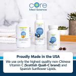 Liposomal Vitamin C 1000mg by Core Med Science, 90 Softgels - Non-GMO Natural Liposomal Vitamin C Supplement That Promotes Healthy Skin - Immune System Booster for Adults, Supports Collagen Formation