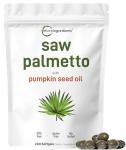 Saw Palmetto 4,800mg Equivalent with Pumpkin Seed Oil, 240 Softgels | Cold Pressed Extract | Essential Fatty Acids & Phytosterols | Duo Action Support for Hair, Urinary, Bladder, & Prostate Health