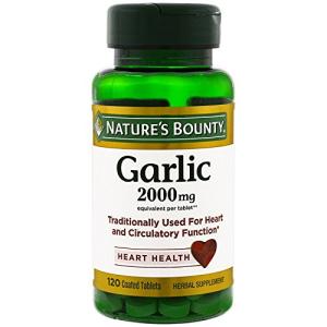 Nature's Bounty Garlic, 2000mg, 120 Coated Tablets (Pack of 2), 2 Bottles Each of 120 Tablets