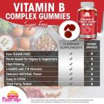 Sugar Free Vitamin B Complex Gummies - Vitamin B12, B7, B6, B3 (Niacin), B5, B8, B9 (Folate)- Third Party Tested- Prenatal, Vegan Diet, Older Adults - B Complex Vitamin Supplement- 60 Gummy Bottle