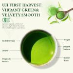 UJITYA Ceremonial Grade Matcha Powder AA 1.06oz Tin, Japanese JAS Certified Organic, Antioxidant Rich with Caffeine & L-Theanine for Focus & Relaxation, Kosher Non-GMO Green Tea (1.06oz)