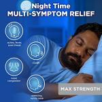 Amazon Basic Care Nighttime Severe Cold and Flu Syrup, Max Strength Liquid Medicine, Multi-Symptom Relief, for Adults and Children 12 Years and Older, Mixed Berry Flavor, 12 fl oz (Pack of 1)