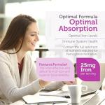 Zahler - Iron Supplement with Vitamin C - Capsule Iron Pills for Women and Men - High Absorption, Easy on Stomach, Kosher Ferrous Iron Supplements with Vitamins C, B12, Folate & More - 100 Count