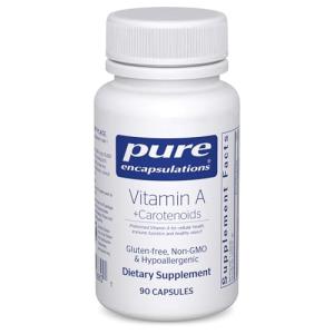 Pure Encapsulations Vitamin A + Carotenoids (Lutein, Zeaxanthin, and Astaxanthin) | Hypoallergenic Dietary Supplement | 90 Capsules
