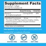 Doctor's Best Vitamin E Tocotrienols contains TocoGaia ULTRA™ bioenhanced full spectrum vitamin E complex, 60 Count