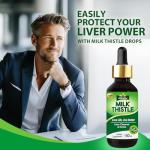 Milk Thistle Liquid Supplement, Natural Extract Drops for Liver Cleanse Detox & Repair, Vegan Non-GMO Formula to Immune System Boost and Skin Health, 2.0 Fl Oz