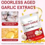 Aged Garlic Extract Softgels-7,500 mg| Odorless Garlic, 15:1 Extract & Low-Temp 2-Year Aging for Heart, Circulation Health, Immune System Support, Rich in Antioxidant, Gentle & Natural|300Pcs