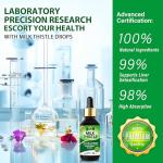 Milk Thistle Liquid Supplement, Natural Extract Drops for Liver Cleanse Detox & Repair, Vegan Non-GMO Formula to Immune System Boost and Skin Health, 2.0 Fl Oz