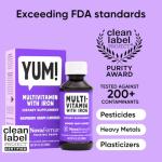 NovaFerrum Yum | Multivitamin with Iron for Infants, Toddlers & Kids | Immune Support | Ages 4 & Under | Gluten Free Certified | Sugar Free | Raspberry Grape | 120 Servings