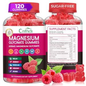 Magnesium Glycinate Gummies 600mg, High Absorption Magnesium Gummies with L-Threonate, Calcium, Vitamin B6, D3, Sugar Free Chews for Adults & Kids Relaxation, Stress Relief, Night Rest