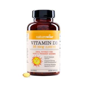 NatureWise Vitamin D3 1000iu (25 mcg) 1-Year Supply for Immune Support, Healthy Muscle Function, and Bone Health - Non-GMO, Gluten Free in Organic Extra Virgin Olive Oil, (Mini Softgel), 360 Count
