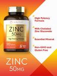 Carlyle Zinc 50mg | 300 Tablets | Vegetarian, Non-GMO, and Gluten Free Supplement | Zinc Gluconate | High Potency Formula