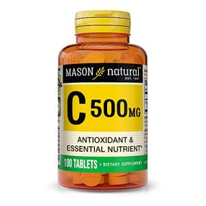 Mason Natural Vitamin C 500 mg, Daily Dietary Supplement with Essential Nutrient to Support Immune Function & Overall Wellness, 100 Tablets (Pack of 1)