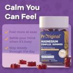 Magnesium Gummies for Stress & Sleep - 300mg Magnesium Complex with Glycinate, Citrate, Malate & Taurate - Supports Relaxation, Muscle & Heart Health - Vegan, Sugar-Free, Non-GMO - 60 Gummies