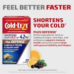 Cold-Eeze Plus Defense Natural Citrus with Elderberry Zinc Lozenges, Homeopathic Cold Remedy, Shortens Common Cold Symptoms, Promotes Immune Health with Sambucus Nigra, Echinacea and Rose HIPS, 25 Ct