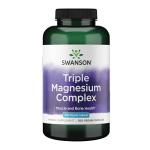 Swanson Triple Magnesium Complex - Magnesium Supplement for Brain, Energy, Bone, Stress, Muscle & Sleep Support* - Contains Magnesium Aspartate, Citrate & Oxide - 300 Vegan Capsules