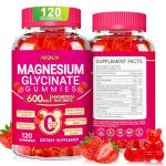 Magnesium Glycinate Gummies 600mg, Chewable Sugar Free Potassium Magnesium Gummies with Magnesium Glycinate, Vitamin D, B6 and CoQ10 for Sleep, Relaxation, Brain and Muscle, 60 Days Supply