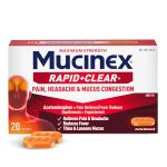 Mucinex Rapid Clear Maximum Strength Cold Medicine & Expectorant, Fever, Pain, Headache, & Excess Mucus Relief with Acetaminophen & Guaifenesin, Rapid Release Caplets for Adults, 20 Count