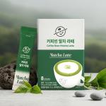 Coffee Bean Matcha Latte Sticks, 8 Single-Serve Packets – Made with Jeju Matcha for a Smooth, Balanced Green Tea Latte – Enjoy Hot or Iced