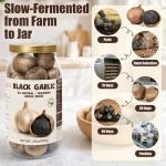 Black Garlic Whole Bulbs 16oz - Fermented & Aged Whole Black Garlic, Soft Chewy Texture, Mild Sweet Umami Taste, Ready to Eat