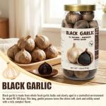 Black Garlic Whole Bulbs 16oz - Fermented & Aged Whole Black Garlic, Soft Chewy Texture, Mild Sweet Umami Taste, Ready to Eat
