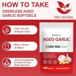 NIFEISHI Aged Garlic Extract – (600 Count) 7500mg Odorless, Organic Garlic Softgels for Overall Wellness – Non-GMO Vegetarian Supplement, 2-Year Matured