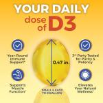 Viva Naturals Vitamin D3 5000 IU Softgels, 360 Count