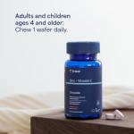 Trace Minerals Zinc Plus Vitamin C - Chewable Multivitamin for Enzyme Function & Healthy Growth Support - Vitamin & Mineral Supplement for Immune Health - Raspberry, 60 Chewable Wafers (60 Servings)