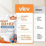 VEV Vitamin D3 K2, Magnesium & Zinc Support