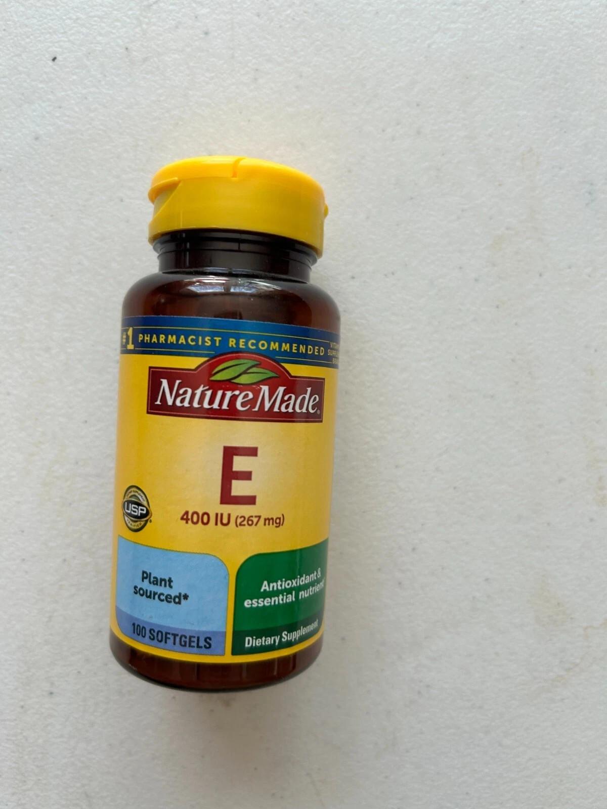 Nature Made Vitamin E 267 mg (400 IU) d-Alpha, Dietary Supplement for Antioxidant Support, 100 Softgels, 100 Day Supply