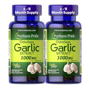 Puritan's Pride Odorless Garlic 1000mg, 2-Pack Softgels