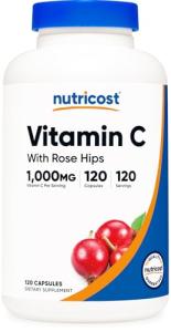 Nutricost Vitamin C with Rose Hips, 120 Capsules