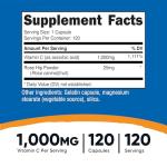 Nutricost Vitamin C with Rose Hips, 120 Capsules