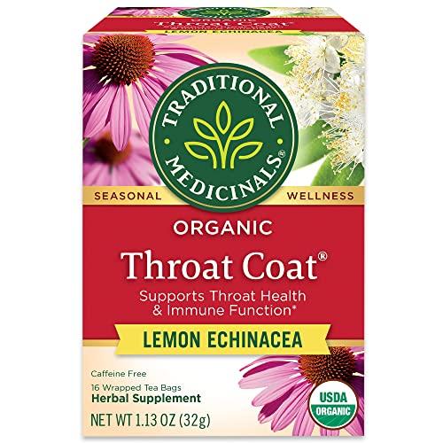 Traditional Medicinals, Organic Lemon Echinacea Throat Coat, 16 ct