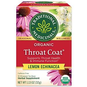Traditional Medicinals, Organic Lemon Echinacea Throat Coat, 16 ct