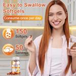 Pumpkin Seed Oil with Saw Palmetto, 3500mg Max Strength per Serving, 150 Softgels, Cold-Pressed with Essential Fatty Acids & Phytosterols, Supports Immune, Hair, Bladder & Prostate Health