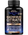 Magnesium Citrate Capsules 1000mg | High Absorption Supplement - Sleep, Muscle & Heart Support - Vegan | Non-GMO - Made in USA - As Powder | Pills | Tablets - 120 Capsules, 2 Month Supply