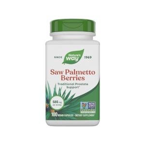 Nature's Way Saw Palmetto Berries, Traditional Prostate Support*, 585 mg per serving, Non-GMO Project Verified, Vegan, 100 Capsules (Packaging May Vary)